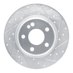 Mercedes-Benz C200 Brake Rotor (1) - Rear Right - R1 Concepts - Drilled & Slotted - Silver - `15-`21
